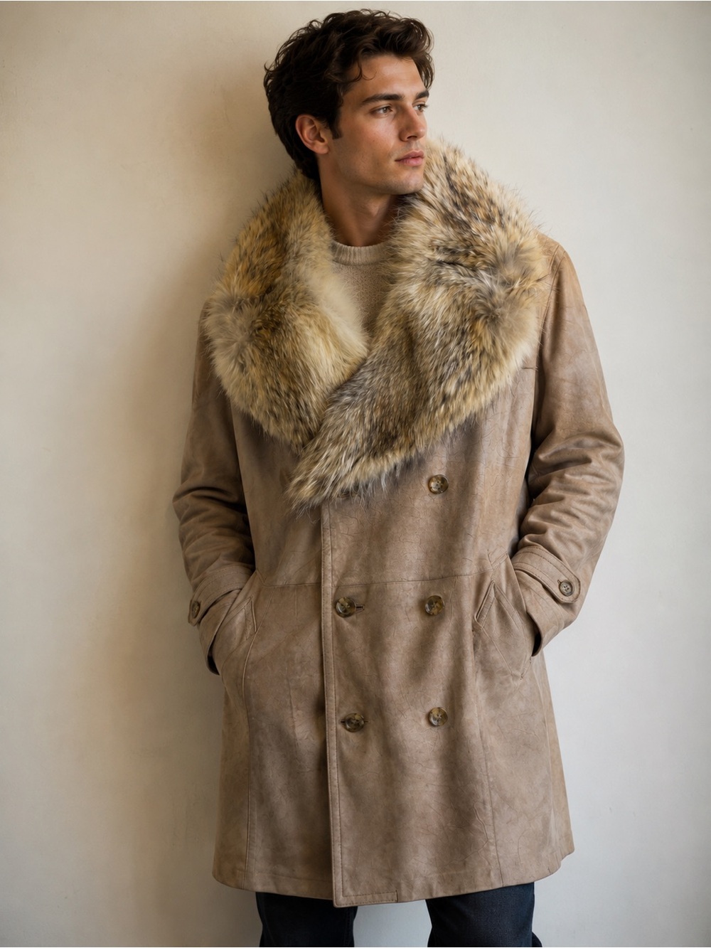 Robert Chernin vintage suede fur coat